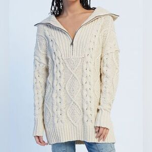Free People Driftwood Cable Polo